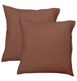Matt & Rose Duvet Cover - King Size - Chocolate - 240 x 220 + (2x) 65 x 65 cm - Brown - Cotton Muslin