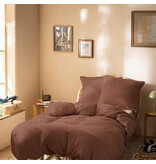 Matt & Rose Duvet Cover - Chocolate - 140 x 200 + 65 x 65 cm - Brown - Cotton Muslin