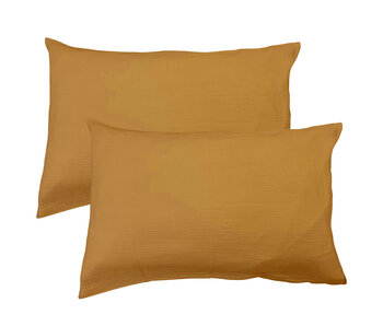 Matt & Rose Set Kussenslopen Caramel (2) 50 x 70 Mousseline Katoen
