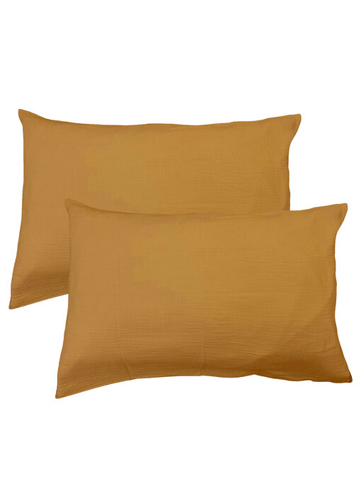 Matt & Rose Set Kussenslopen Caramel (2) 50 x 70 Mousseline Katoen