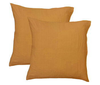 Matt & Rose Set Kussenslopen Caramel (2) 65x65  Mousseline Katoen