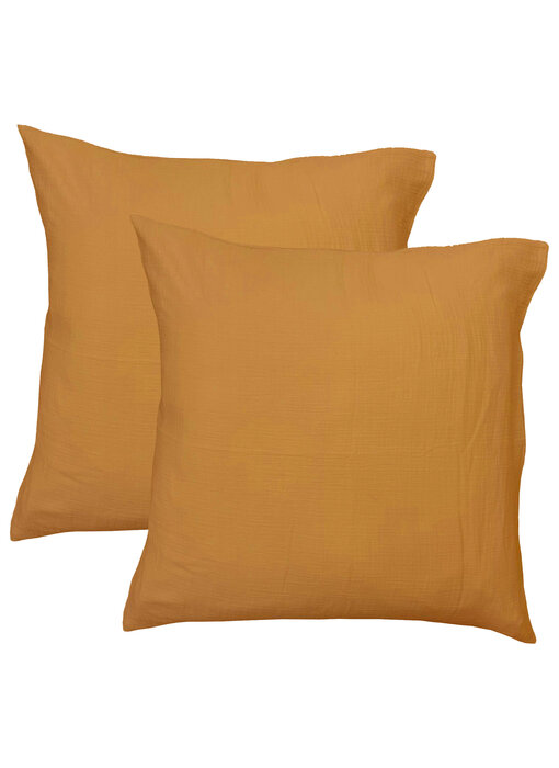 Matt & Rose Set Kussenslopen Caramel (2) 65x65  Mousseline Katoen