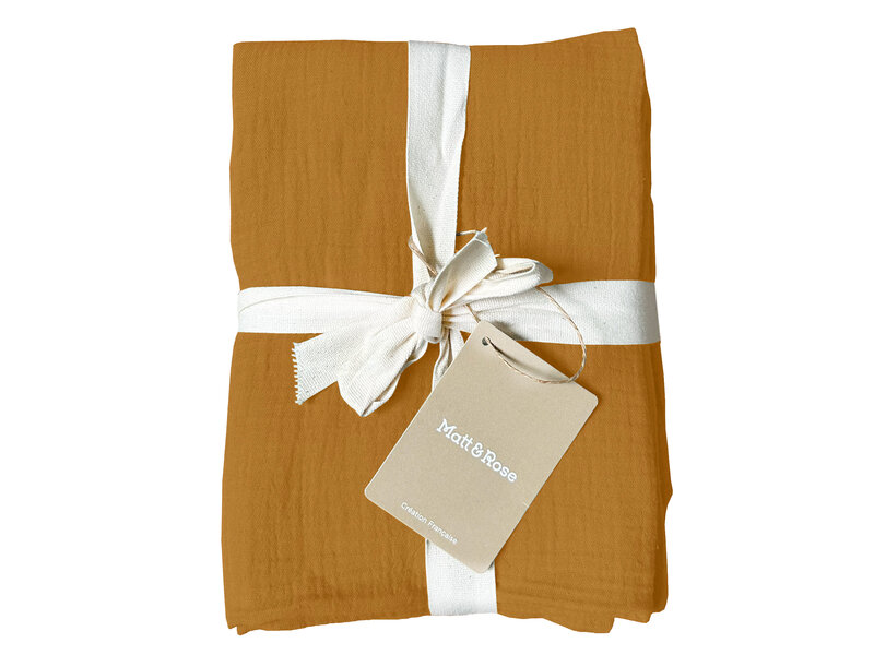 Matt & Rose Set of Pillowcases - Caramel - (2x) 65 x 65 cm - Cotton Muslin