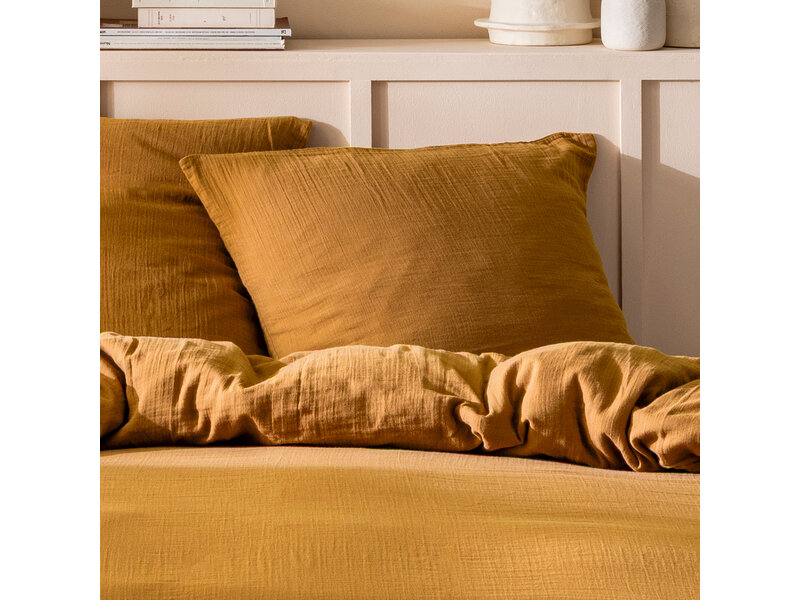 Matt & Rose Housse de couette - King Size - Caramel - 240 x 220 + (2x) 65 x 65 cm - Mousseline de coton