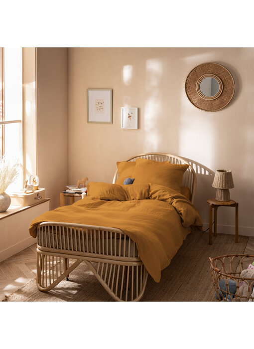 Matt & Rose Housse de couette caramel 140 x 200 + mousseline de coton 65 x 65