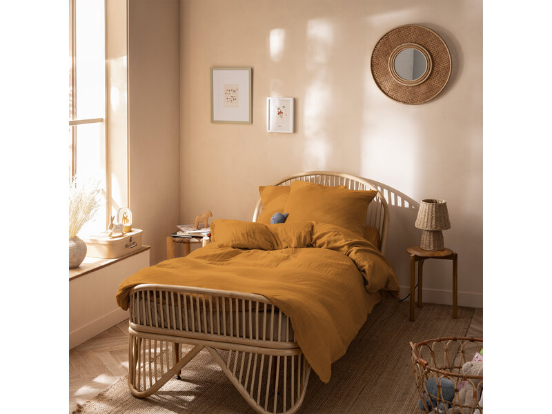 Matt & Rose Housse de couette - Caramel - 140 x 200 + 65 x 65 cm - Marron - Mousseline de coton