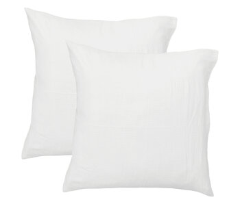 Matt & Rose Set Kussenslopen Wit (2) 65x65  Mousseline Katoen
