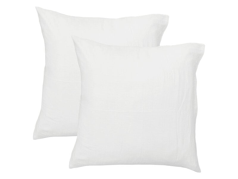 Matt & Rose Bettbezug – Hotelgröße – Weiß – 260 x 240 + (2x) 65 x 65 cm – Baumwollmusselin