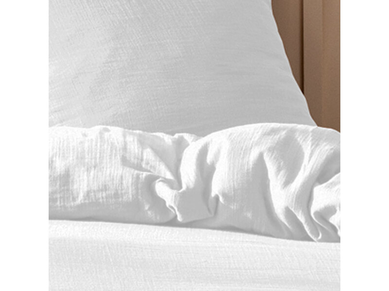 Matt & Rose Dekbedovertrek - Lits Jumeaux - Wit - 240 x 220 + (2x)65 x 65 cm - Mousseline Katoen