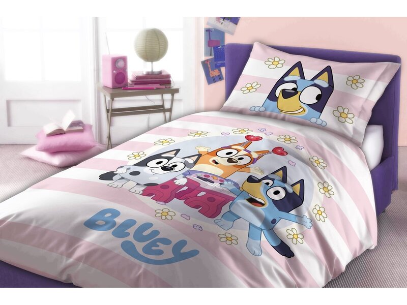 Bluey Housse de couette bébé/enfant en bas âge - 100 x 135 cm / 40 x 60 cm - Coton