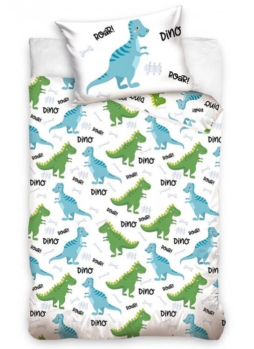 Carbotex BABY dekbedovertrek Dino Roar 100 x 135 + 40 x 60 cm Katoen