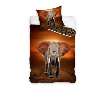 Dreamee Housse de couette éléphant 140 x 200 + 70 x 90 cm en coton