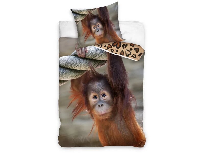 In Home Duvet Cover - Monkey - Single - 140 x 200 + 70 x 90 cm - Cotton