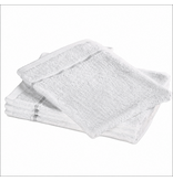 Moodit Gants de toilette Empress - Blancs - Lot de 4 - 23 x 16 cm - 100 % coton