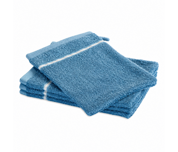 Moodit Ensemble de 4 débarbouillettes bleu pierre Empress en coton