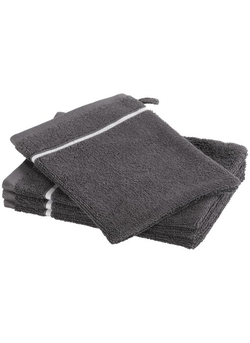 Moodit Washandjes Empress Dark Grey set (4 st.) Katoen