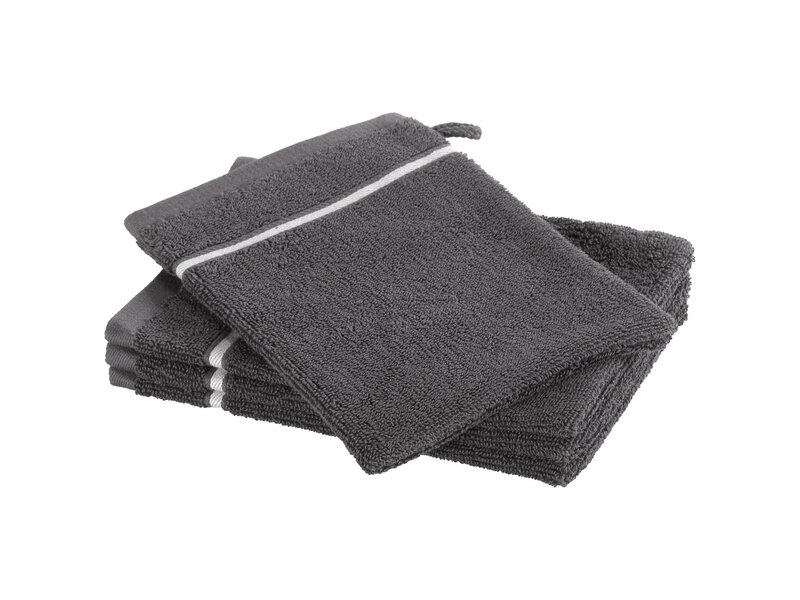 Moodit Empress Waschlappen – Dunkelgrau – 4er-Set – 23 x 16 cm – 100 % Baumwolle