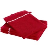 Moodit Gants de toilette Empress - Rouge foncé - lot de 4 - 23 x 16 cm - 100 % coton