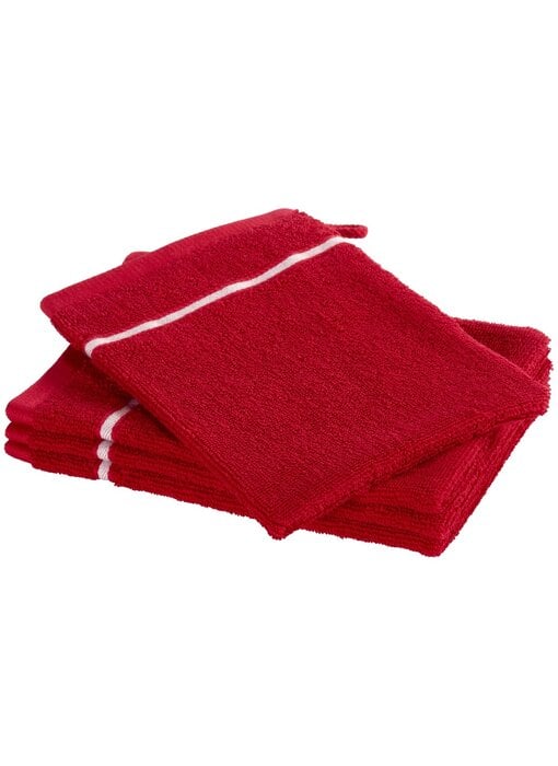 Moodit Ensemble de 4 débarbouillettes rouge foncé Empress en coton