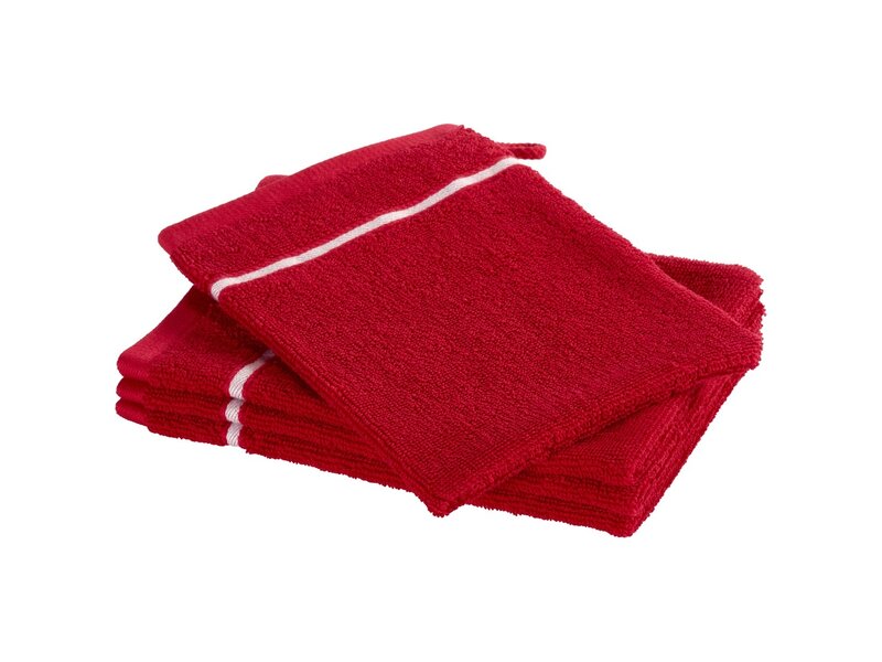 Moodit Washandjes Empress - Deep Red - set 4 st. - 23 x 16 cm - 100% Katoen