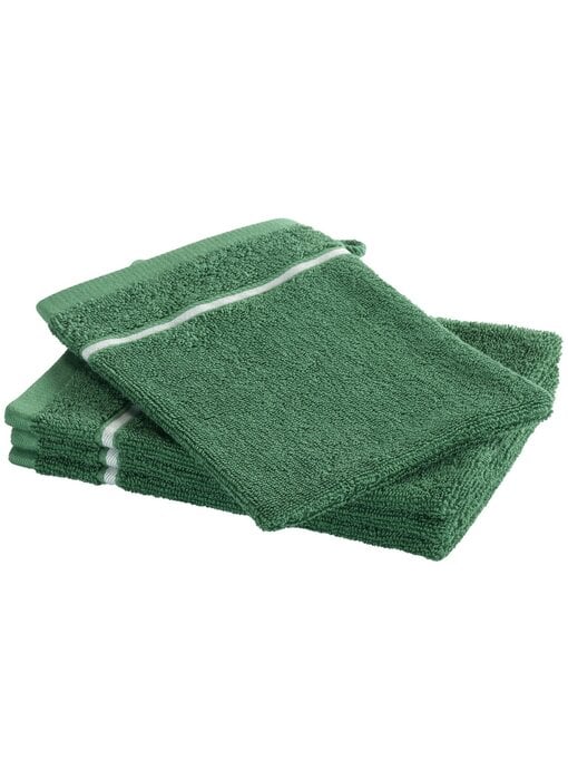Moodit Ensemble de 4 débarbouillettes Empress vert émeraude en coton