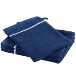 Moodit Gants de toilette Empress - Bleu marine - Lot de 4 - 23 x 16 cm - 100 % coton
