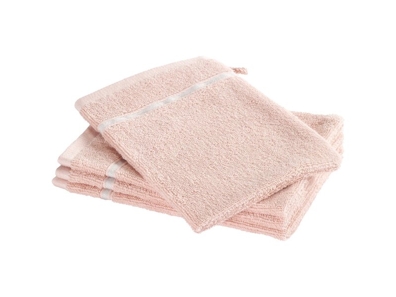 Moodit Gants de toilette Empress - Rose perle - lot de 4 - 23 x 16 cm - 100 % coton