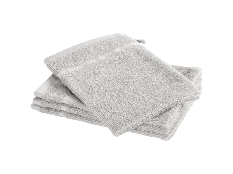 Moodit Empress Waschlappen – Silber – 4er-Set – 23 x 16 cm – 100 % Baumwolle