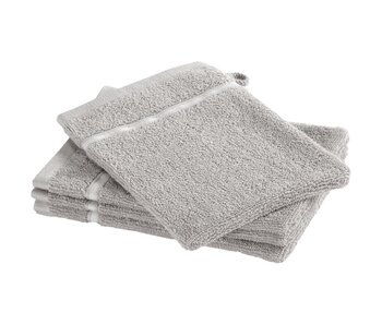 Moodit Ensemble de 4 gants de toilette gris acier Empress en coton