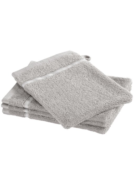 Moodit Ensemble de 4 gants de toilette gris acier Empress en coton
