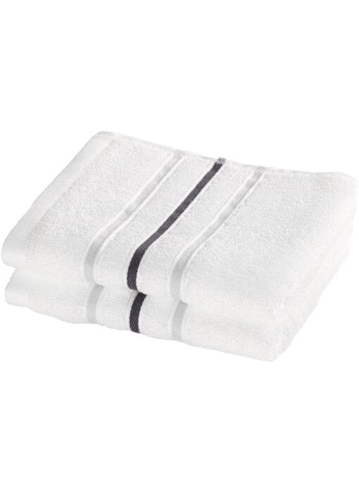 Moodit Ensemble de 2 serviettes d'invités blanches Empress en coton