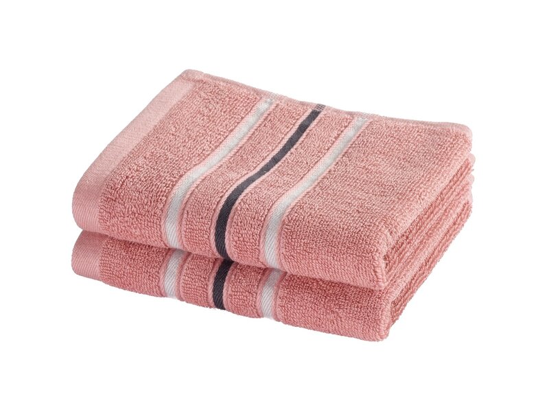 Moodit Serviettes d'invités Empress - Vieux Rose - lot de 2 - 30 x 50 cm - 100 % coton