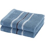 Moodit Serviettes d'invités Empress - Bleu pierre - Lot de 2 - 30 x 50 cm - 100 % coton