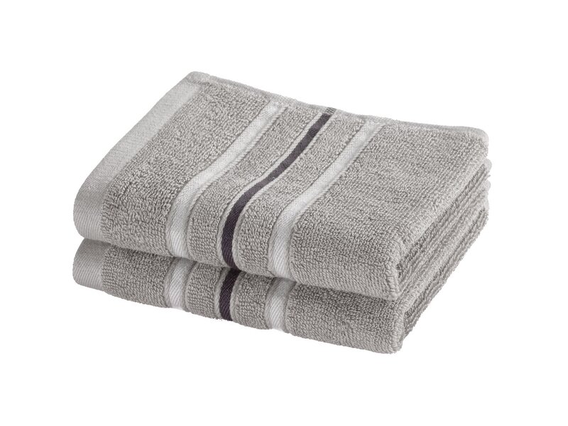 Moodit Gästetücher Empress – Stahlgrau – 2er-Set – 30 x 50 cm – 100 % Baumwolle