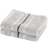 Moodit Serviettes d'invités Empress - Argent - Lot de 2 - 30 x 50 cm - 100 % coton