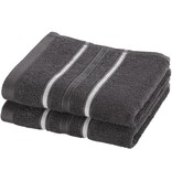 Moodit Empress Guest Towels - Dark Grey - Set of 2 - 30 x 50 cm - 100% Cotton