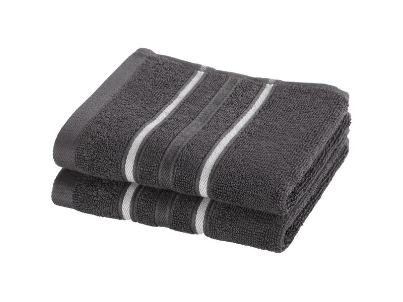 Moodit Gastendoekjes Empress - Dark Grey - set 2 stuks - 30 x 50 cm - 100% Katoen