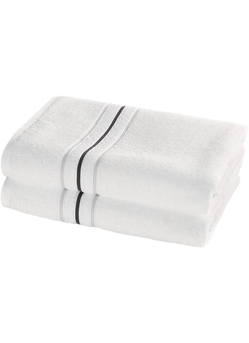 Moodit Empress Duschhandtuch-Set, weiß, 2-teilig, 70 x 140 cm, Baumwolle