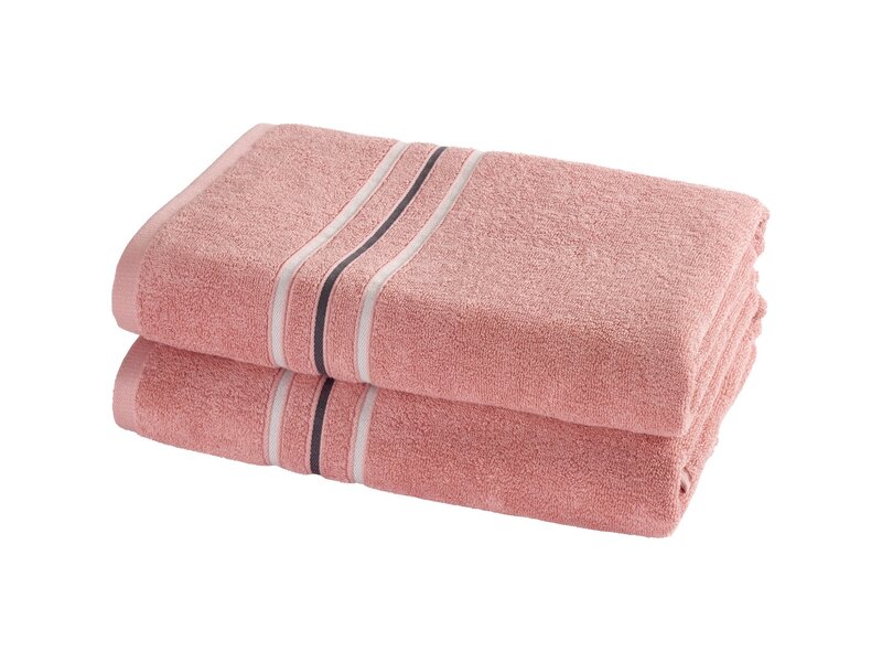 Moodit Douchelaken Empress Vieux Rose - set 2 st. - 70 x 140 cm - 100% Katoen