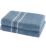 Moodit Drap de douche Empress Stone Blue - lot de 2 pièces - 70 x 140 cm - 100 % coton