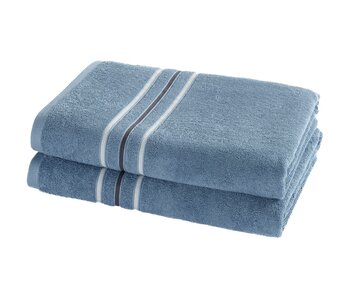 Moodit Douchelaken Empress Stone Blue set (2 st.) 70 x 140 cm Katoen