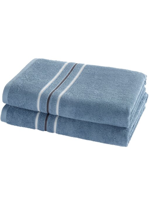 Moodit Douchelaken Empress Stone Blue set (2 st.) 70 x 140 cm Katoen