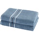 Serviettes de douche Empress Stone Blue (lot de 2) 70 x 140 cm Coton