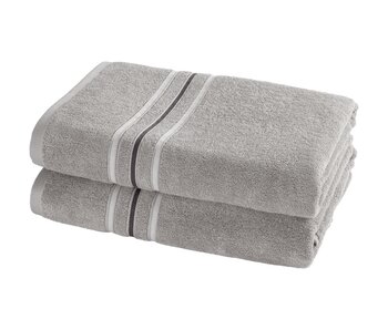 Moodit Douchelaken Empress Steel Grey set (2 st.) 70 x 140 cm Katoen