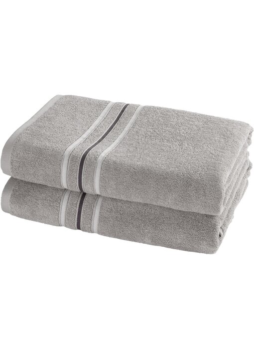 Moodit Duschhandtuch-Set Empress Steel Grey (2-teilig), 70 x 140 cm, Baumwolle