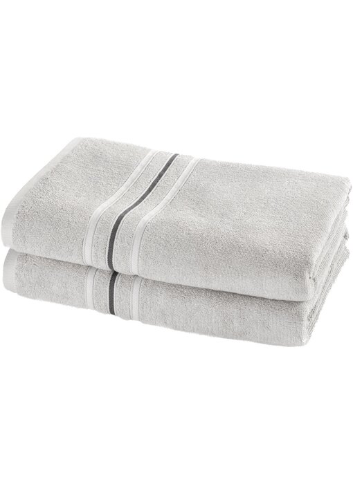 Moodit Ensemble de serviettes de douche argentées (2 pièces) 70 x 140 cm Coton