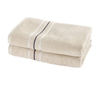Moodit Duschhandtuch-Set „Empress Sand“ (2-teilig), 70 x 140 cm, Baumwolle