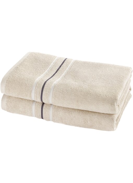 Moodit Ensemble de serviettes de douche couleur sable (2 pièces) 70 x 140 cm Coton