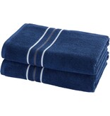 Moodit Drap de douche Empress - Bleu marine - lot de 2 pièces - 70 x 140 cm - 100 % coton