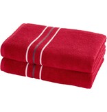 Moodit Drap de douche Empress - Rouge foncé - lot de 2 pièces - 70 x 140 cm - 100 % coton